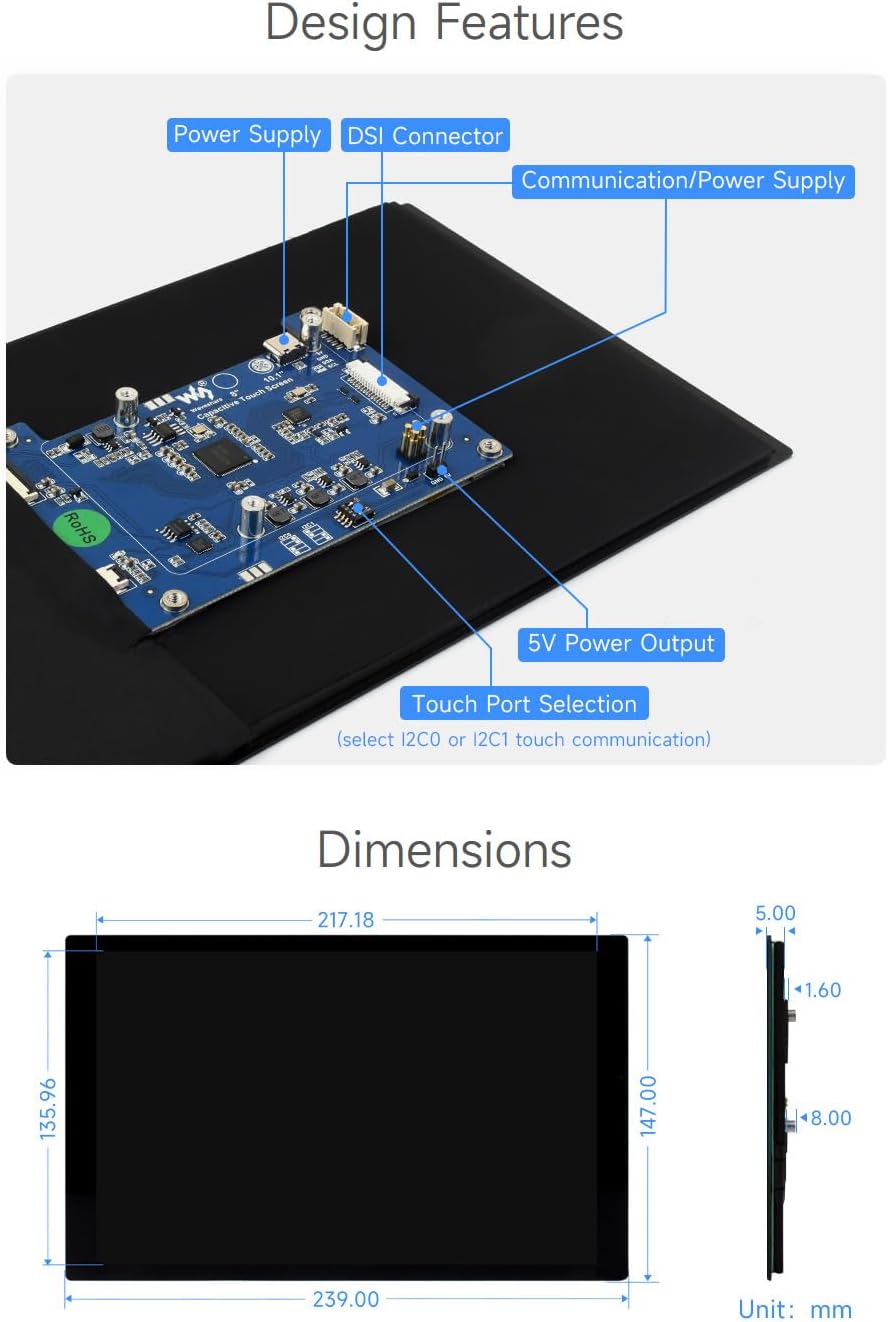 Waveshare pantalla táctil capa - Raspberry Pi 10.1 Inch Capacitive Touch Screen Ips reseña y precio